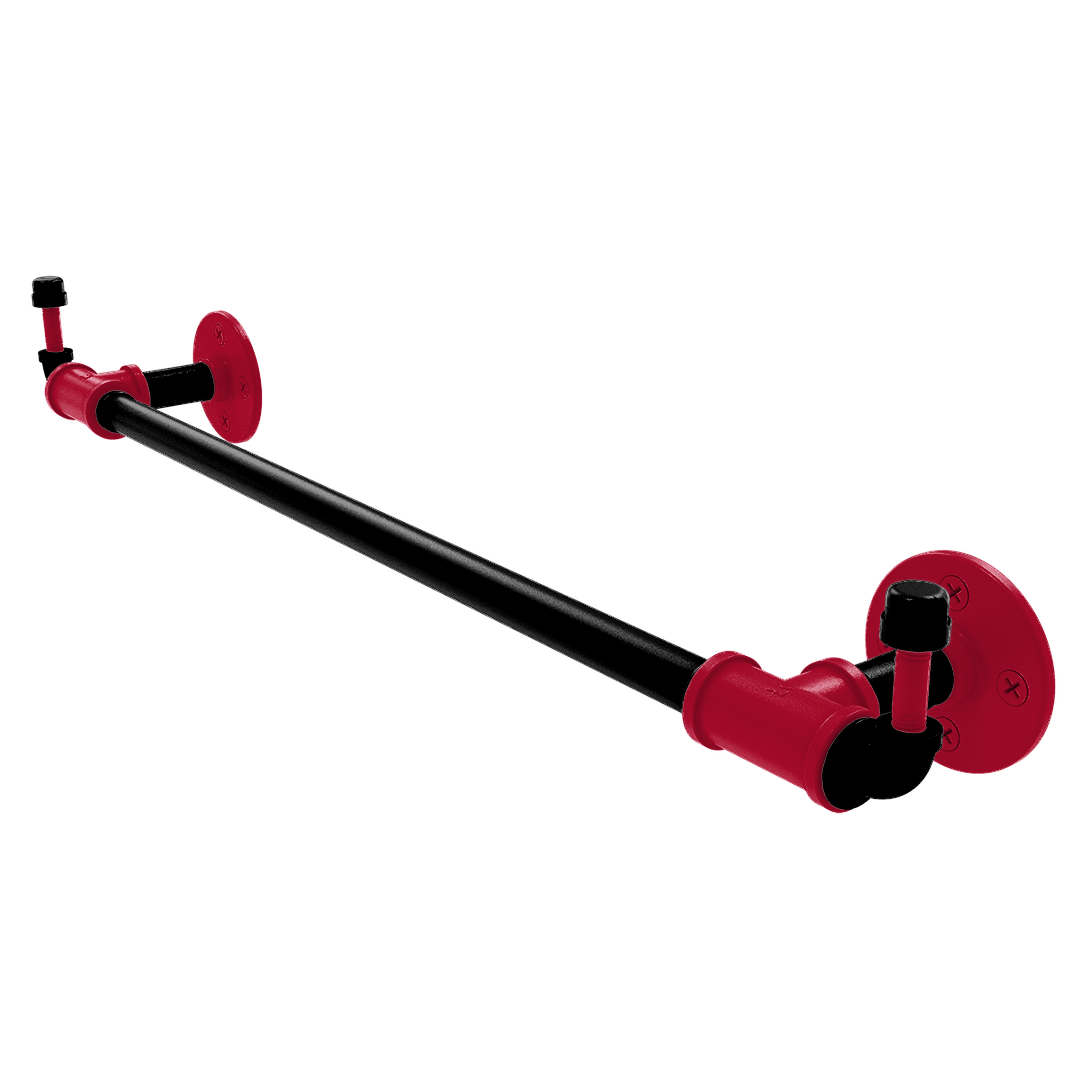 Collegiate Collection Towel Bar with Integrated Hooks Athens Red and Black Edition