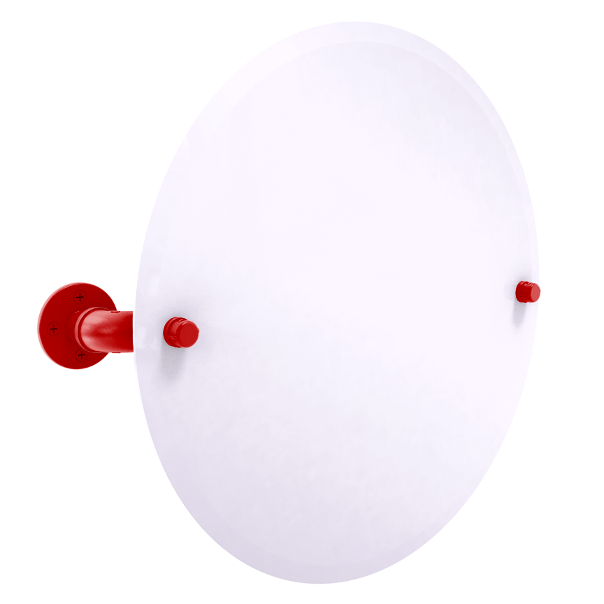 Collegiate Collection Frameless Oval Wall Mounted Tilt Mirror Lubbock Red and Black Edition