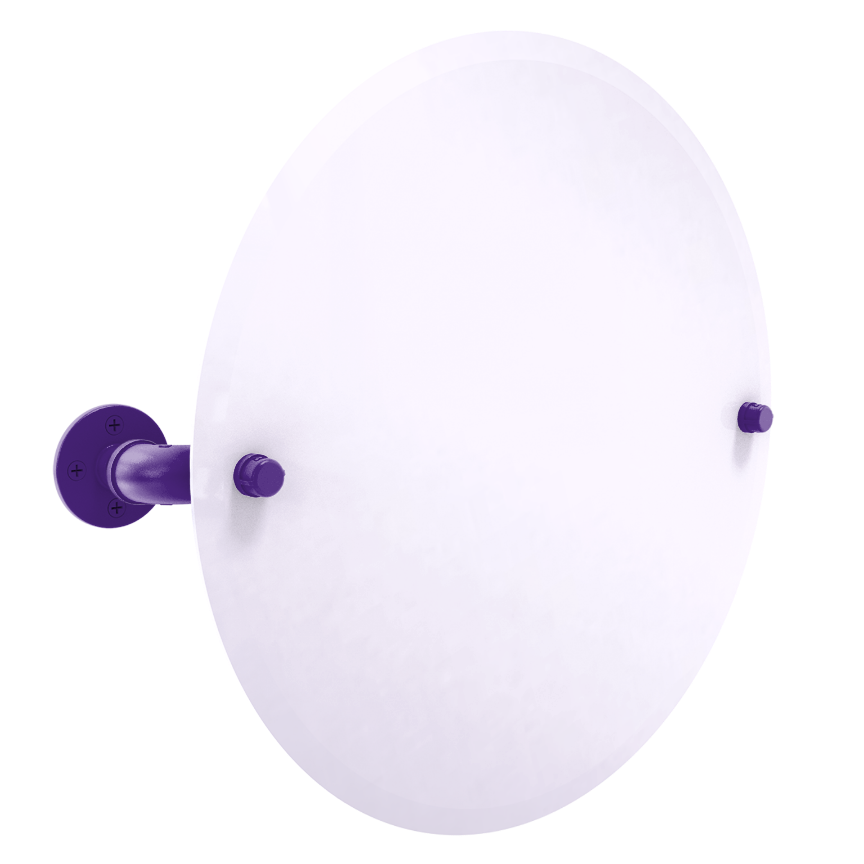Collegiate Collection Frameless Oval Wall Mounted Tilt Mirror Flint Hills Purple and Silver Edition