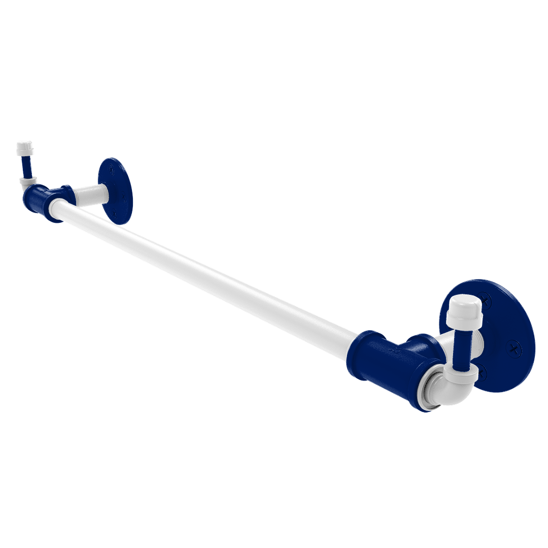 Collegiate Collection Towel Bar with Integrated Hooks Durham Blue and White Edition