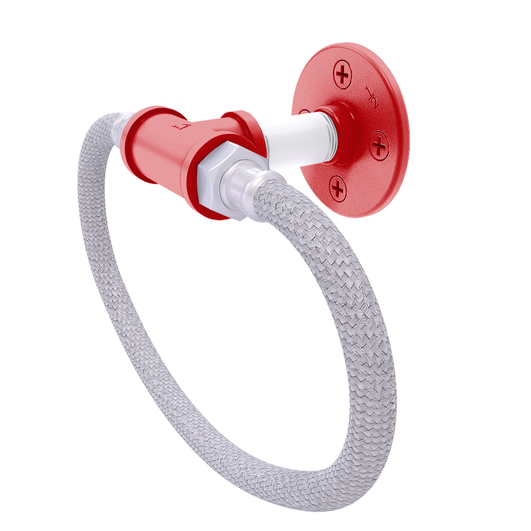 Collegiate Collection Towel Ring with Stainless Steel Braided Ring Badger State Red and White Edition