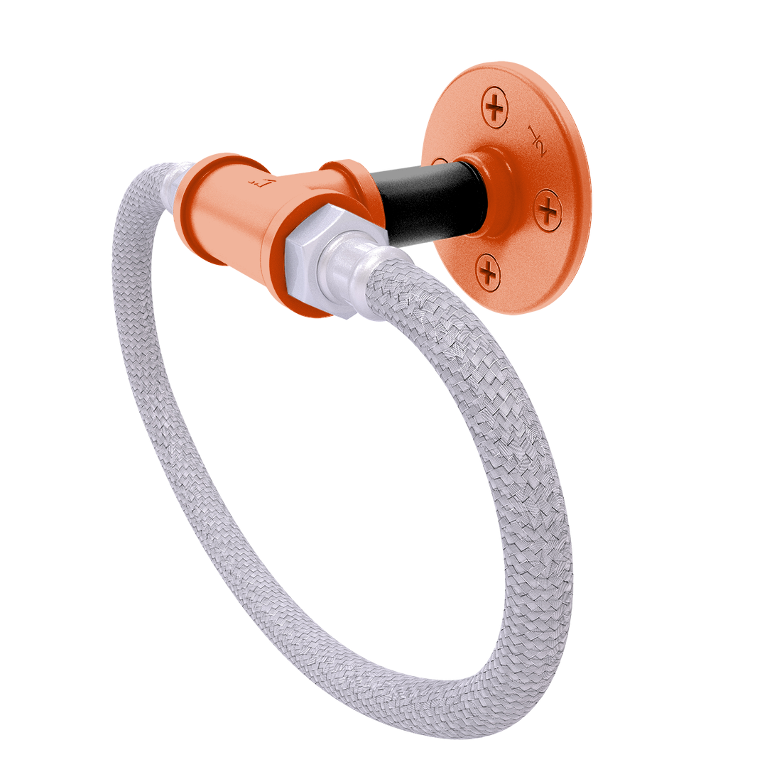 Collegiate Collection Towel Ring with Stainless Steel Braided Ring Corvallis Orange and Black Edition