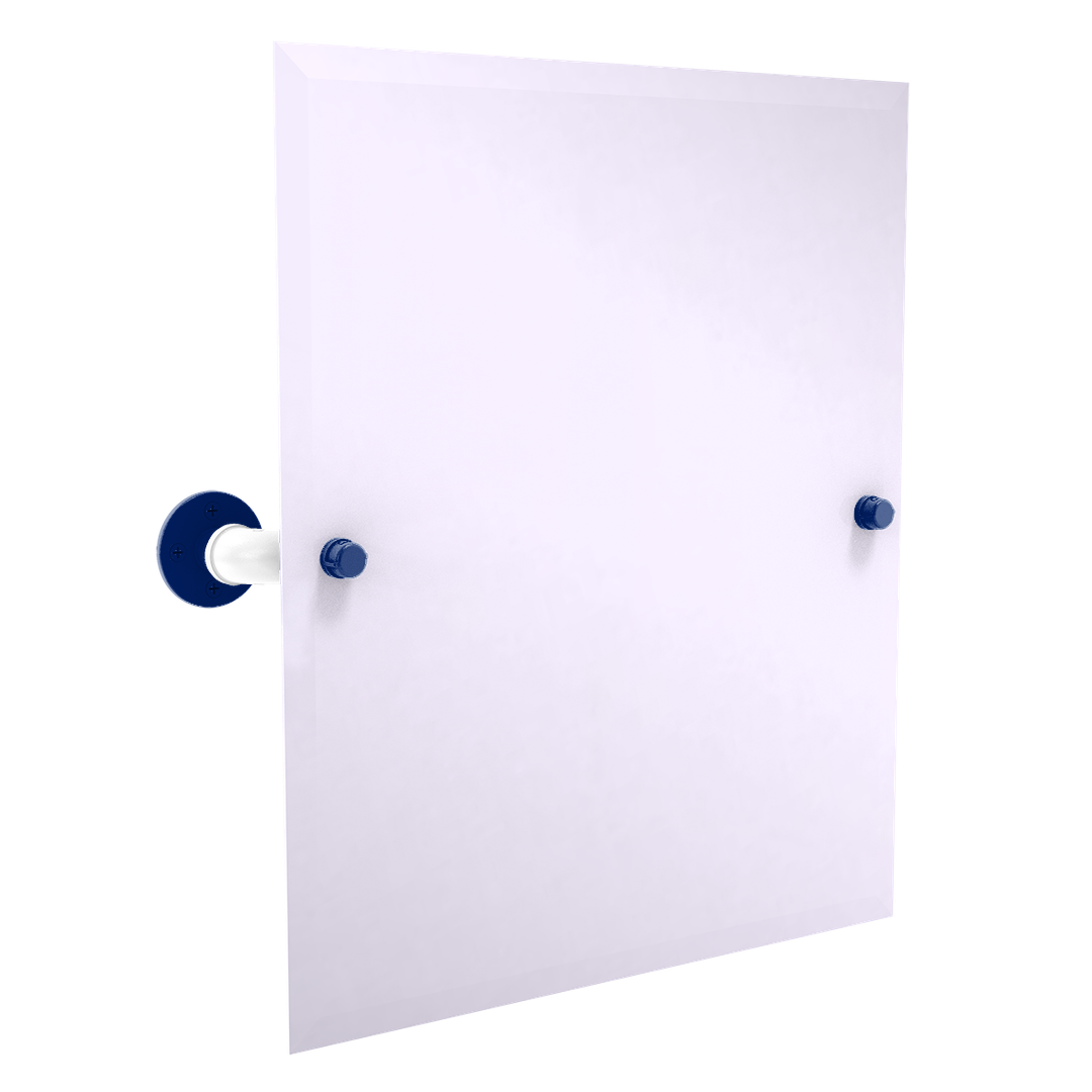 Collegiate Collection Frameless Rectangular Wall Mounted Tilt Mirror Durham Blue and White Edition