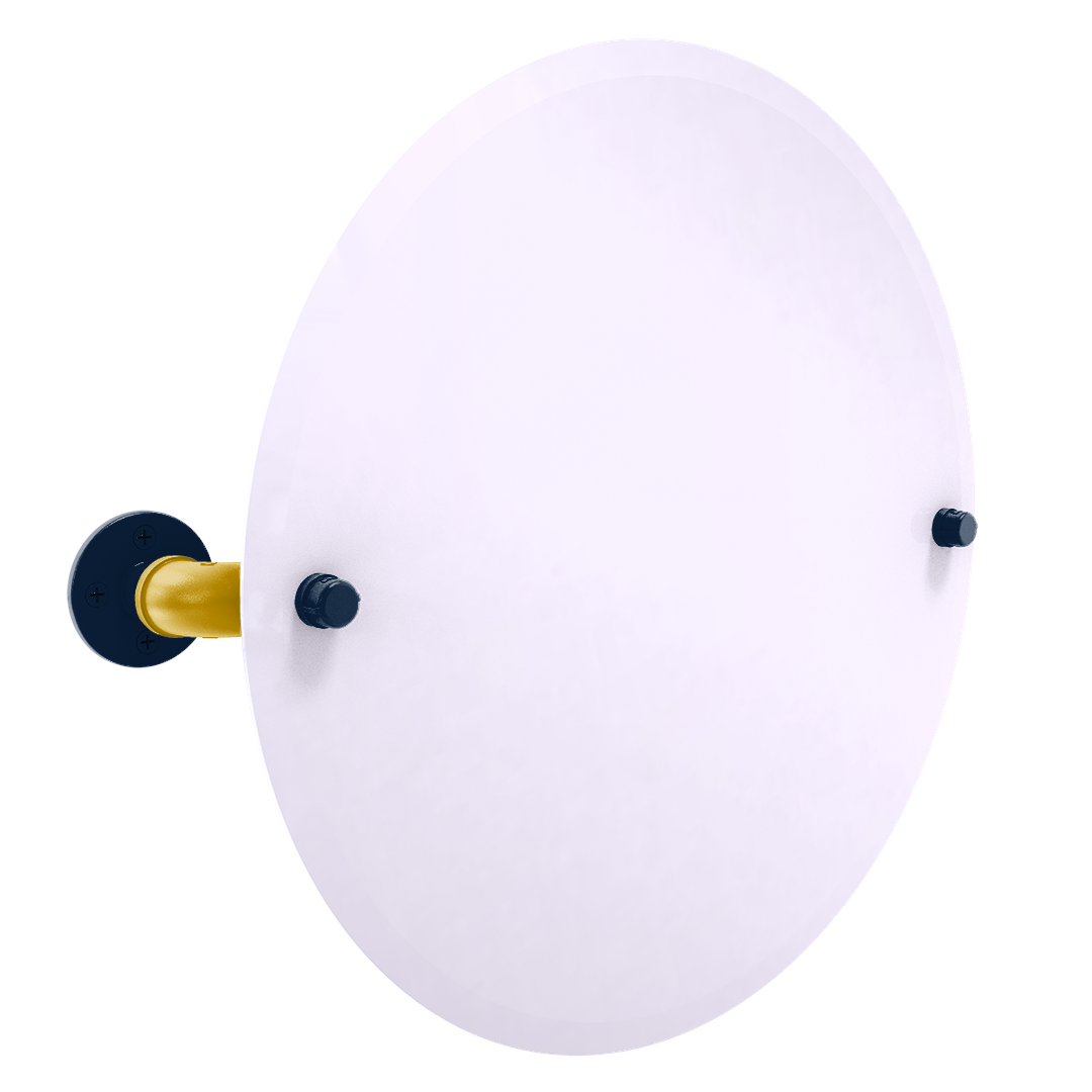 Collegiate Collection Frameless Round Wall Mounted Tilt Mirror South Bend Game Day Edition