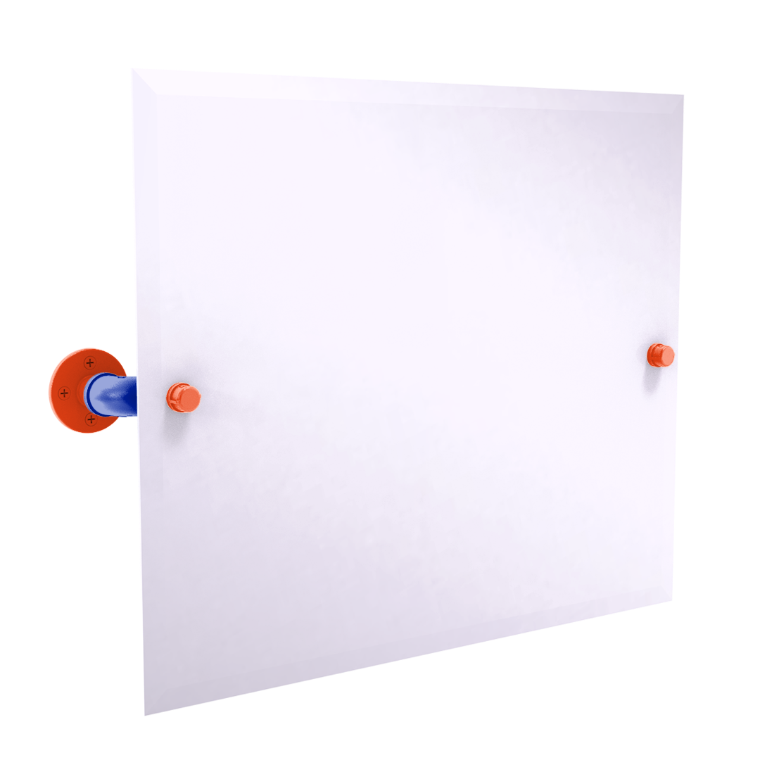 Collegiate Collection Landscape Rectangular Wall Mounted Tilt Mirror Swamp Blue and Orange Edition