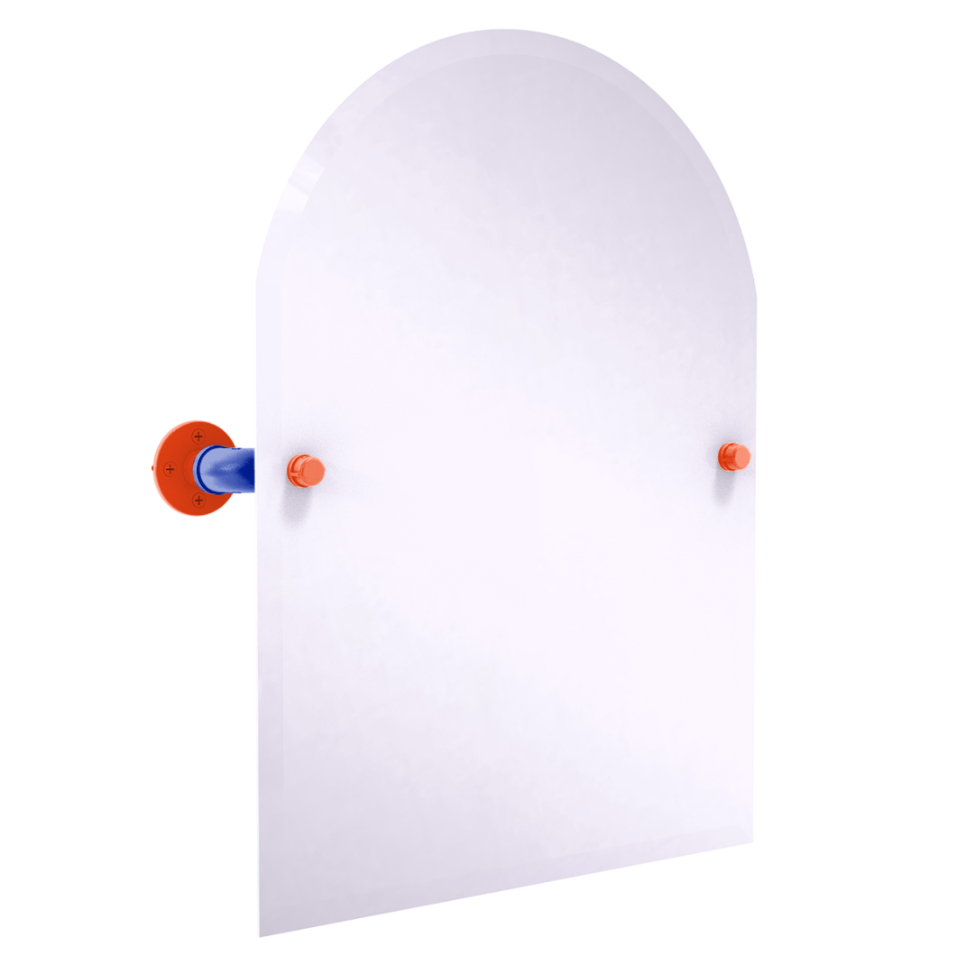 Collegiate Collection Frameless Arched Top Wall Mounted Tilt Mirror Swamp Blue and Orange Edition