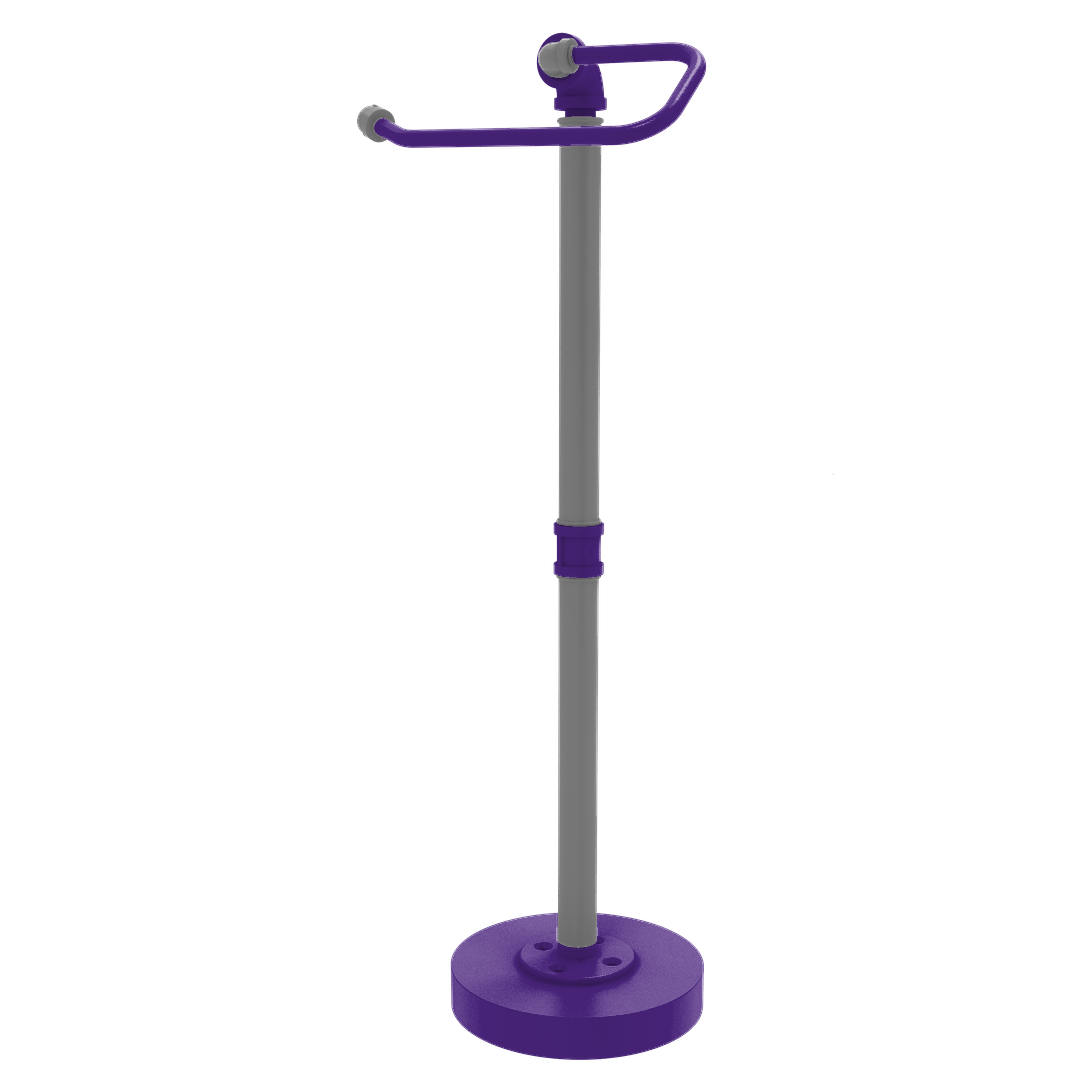Collegiate Collection Freestanding Euro Style Toilet Tissue Stand Flint Hills Purple and Silver Edition