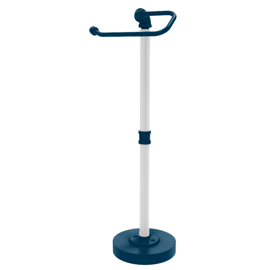 Collegiate Collection Freestanding Euro Style Toilet Tissue Stand Hartford Blue and White Edition