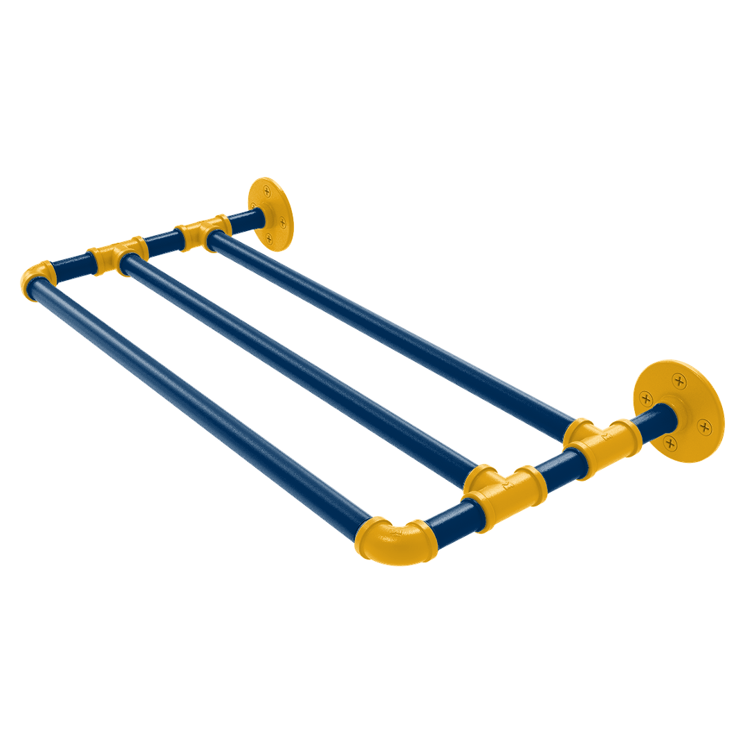 Collegiate Collection Wall Mounted Towel Shelf Bay Area Blue and Gold Edition
