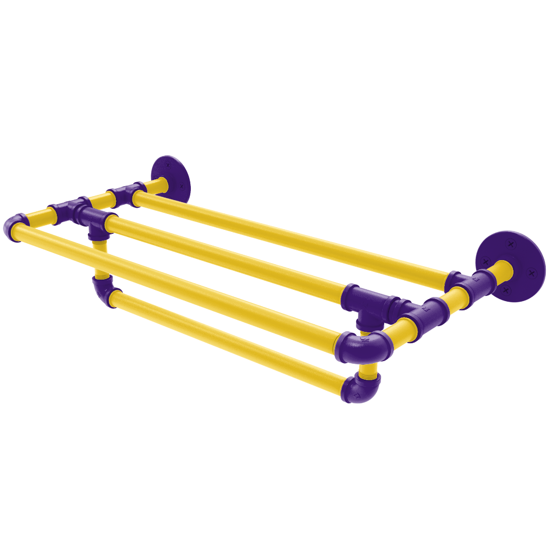 Collegiate Collection Wall Mounted Towel Shelf with Towel Bar Bayou Bold Edition