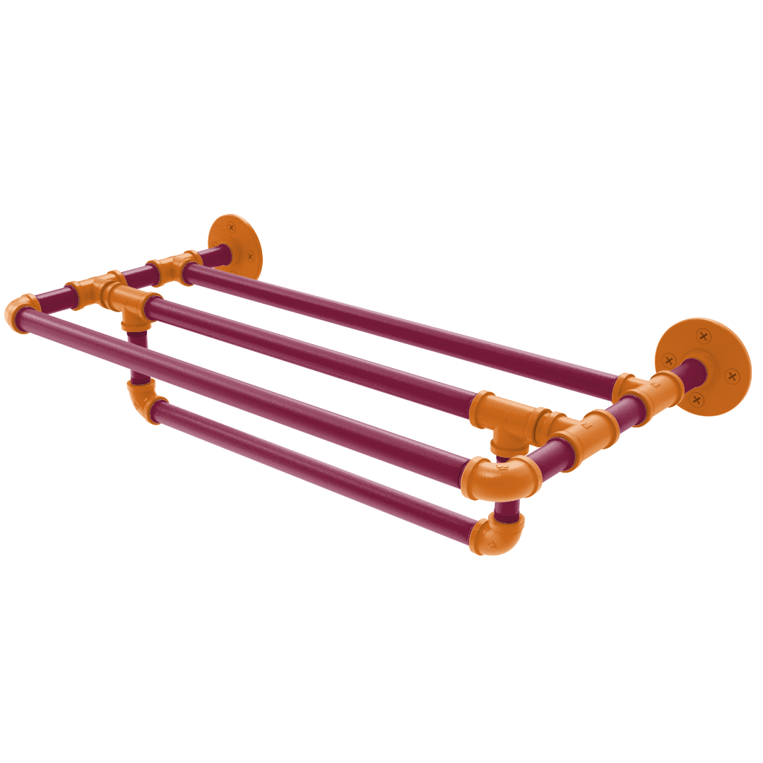 Collegiate Collection Wall Mounted Towel Shelf with Towel Bar Blacksburg Game Day Edition