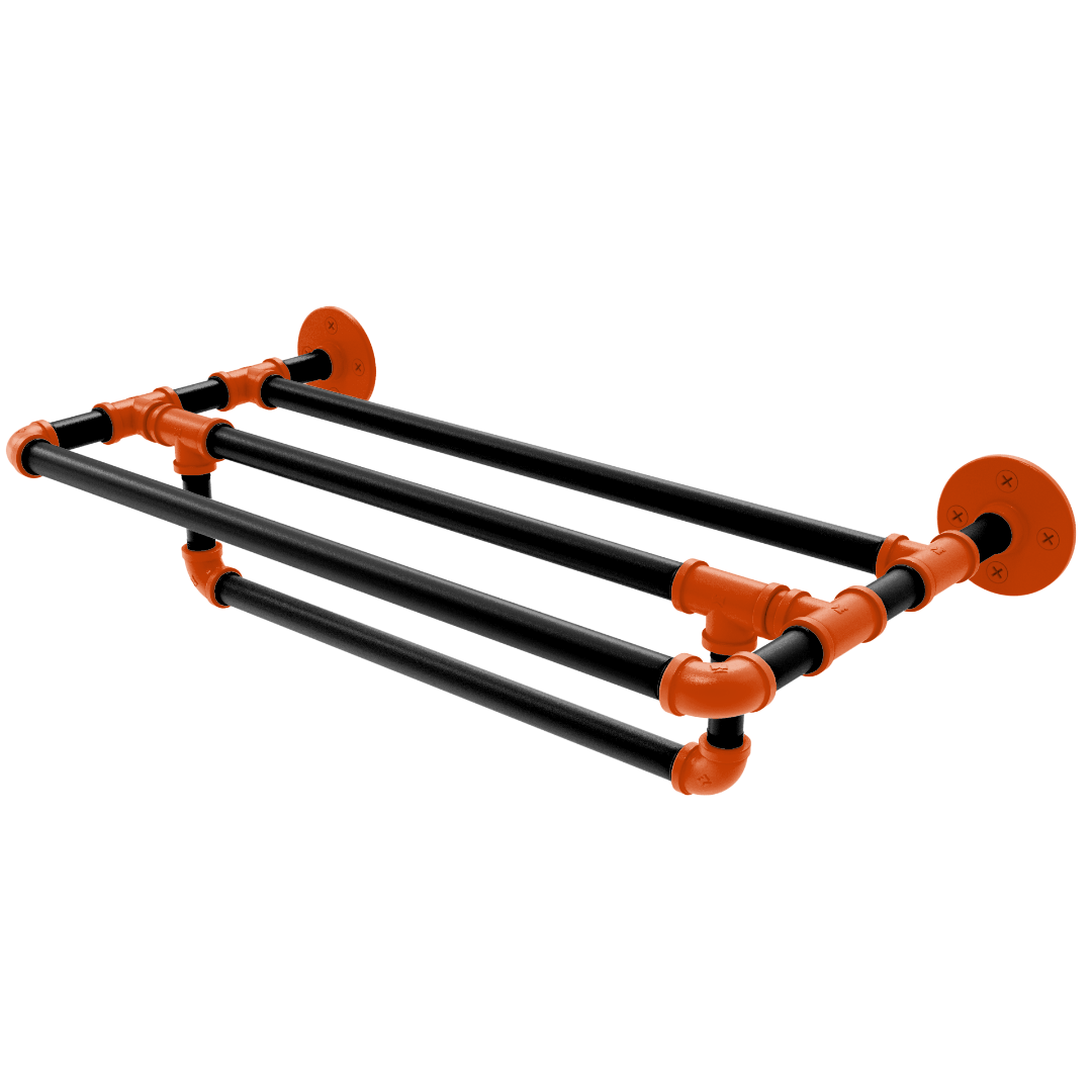 Collegiate Collection Wall Mounted Towel Shelf with Towel Bar Corvallis Orange and Black Edition