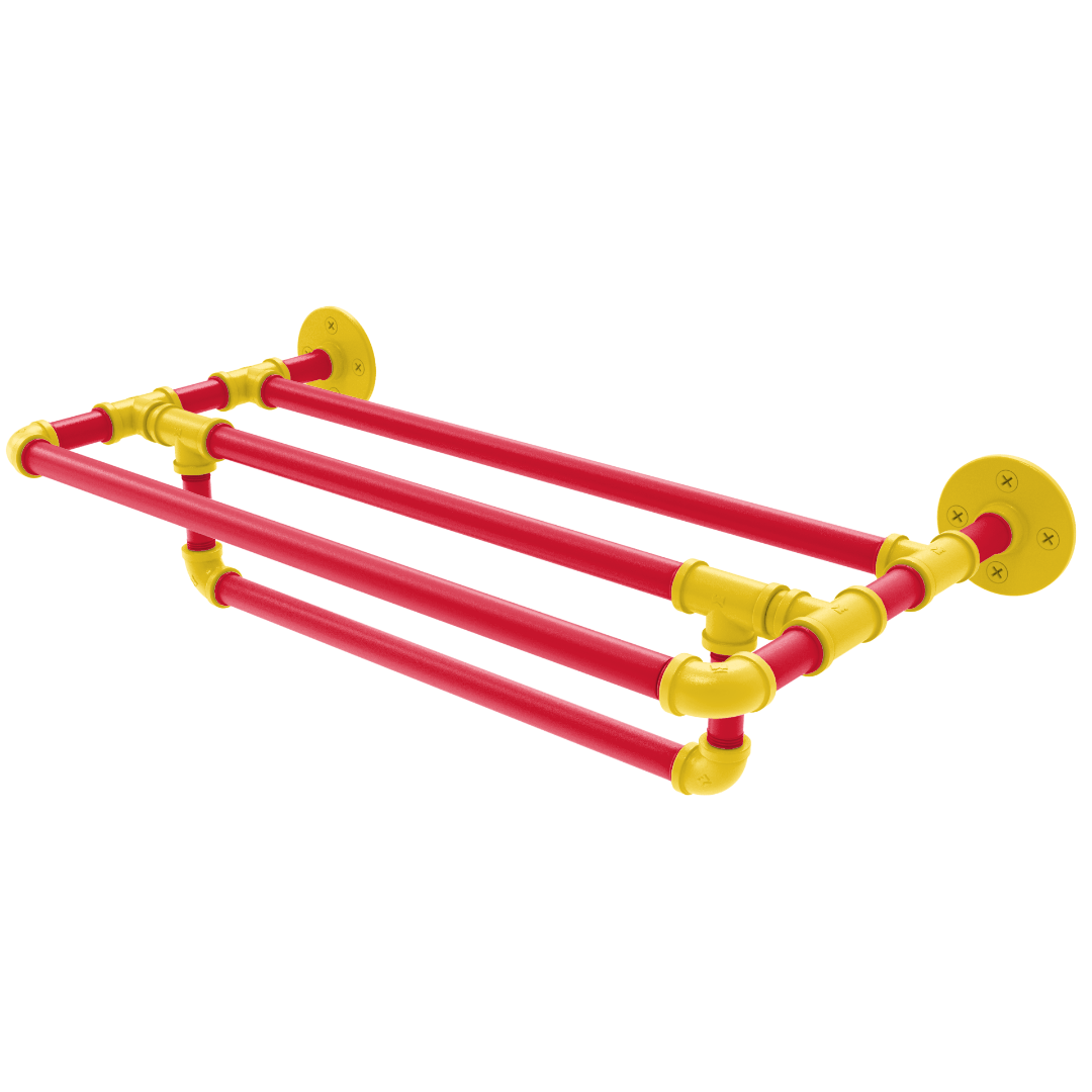 Collegiate Collection Wall Mounted Towel Shelf with Towel Bar Chesapeake Red Black and Gold Edition