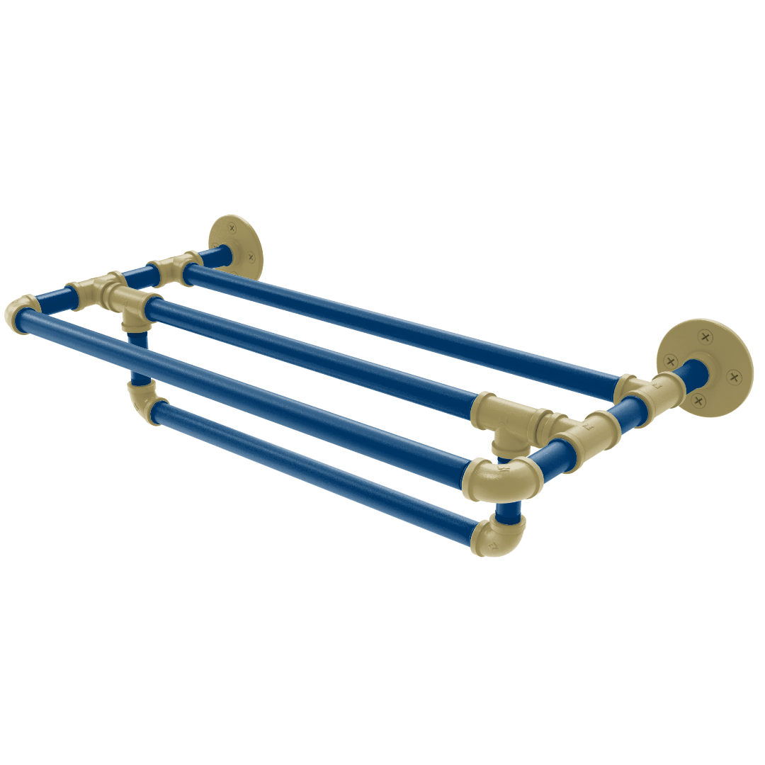 Collegiate Collection Wall Mounted Towel Shelf with Towel Bar Atlanta Gold and White Edition