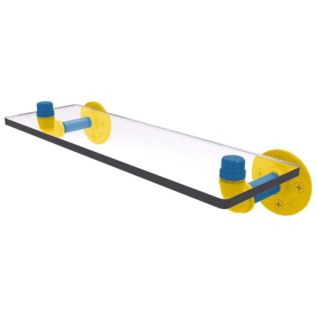 Collegiate Collection Glass Shelf Westwood Blue and Gold Edition