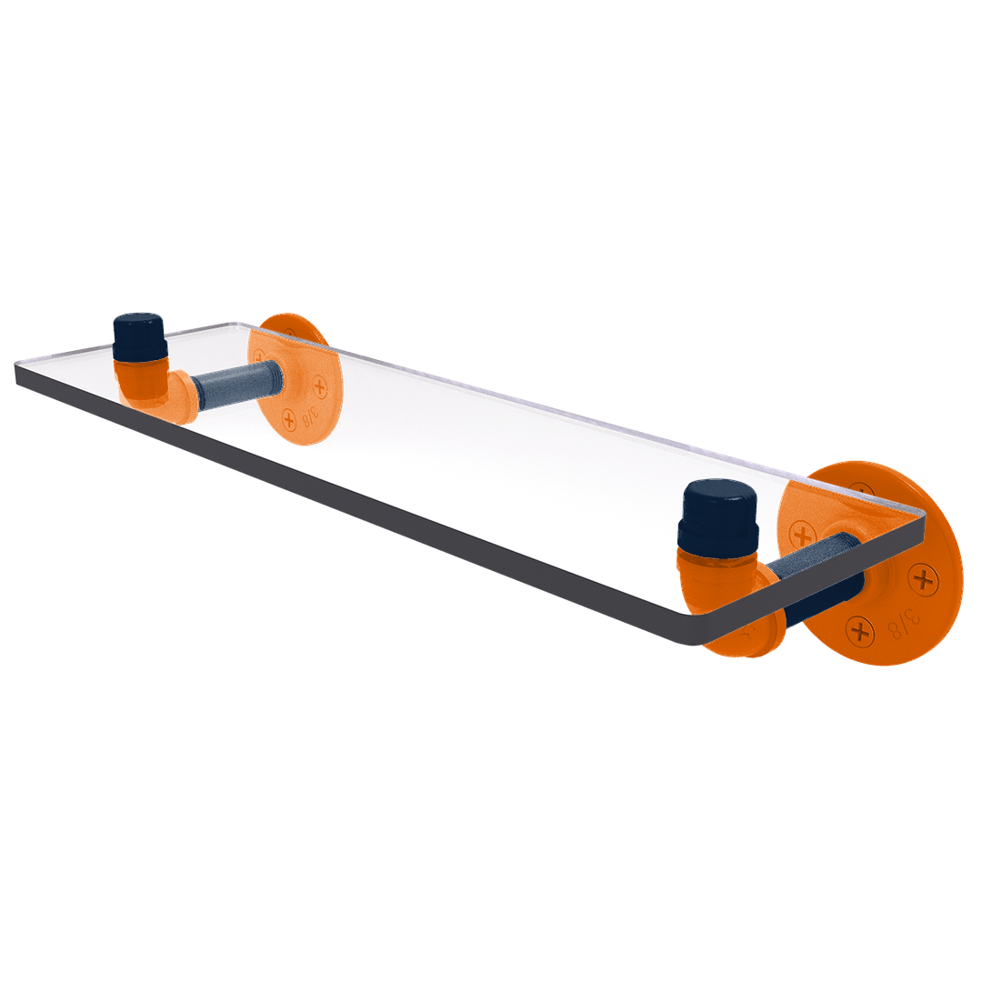 Collegiate Collection Glass Shelf Upstate New York Orange and Navy Edition