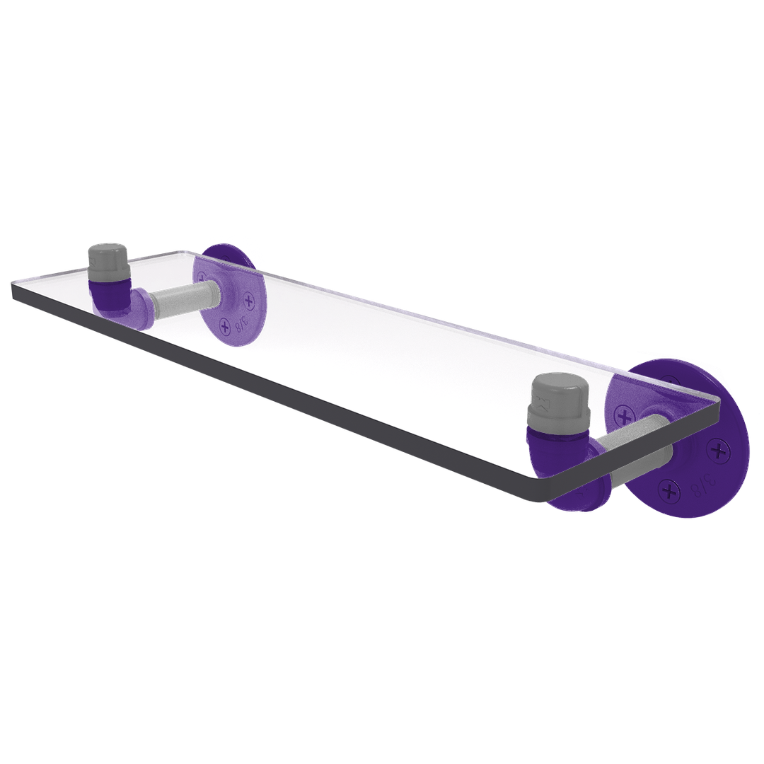 Collegiate Collection Glass Shelf Flint Hills Purple and Silver Edition