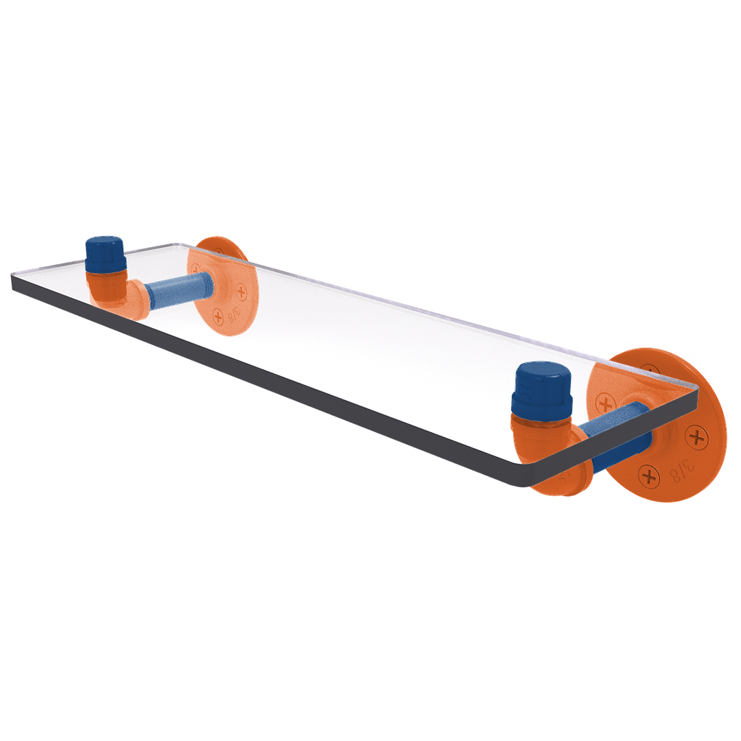 Collegiate Collection Glass Shelf Treasure Valley Blue and Orange Edition