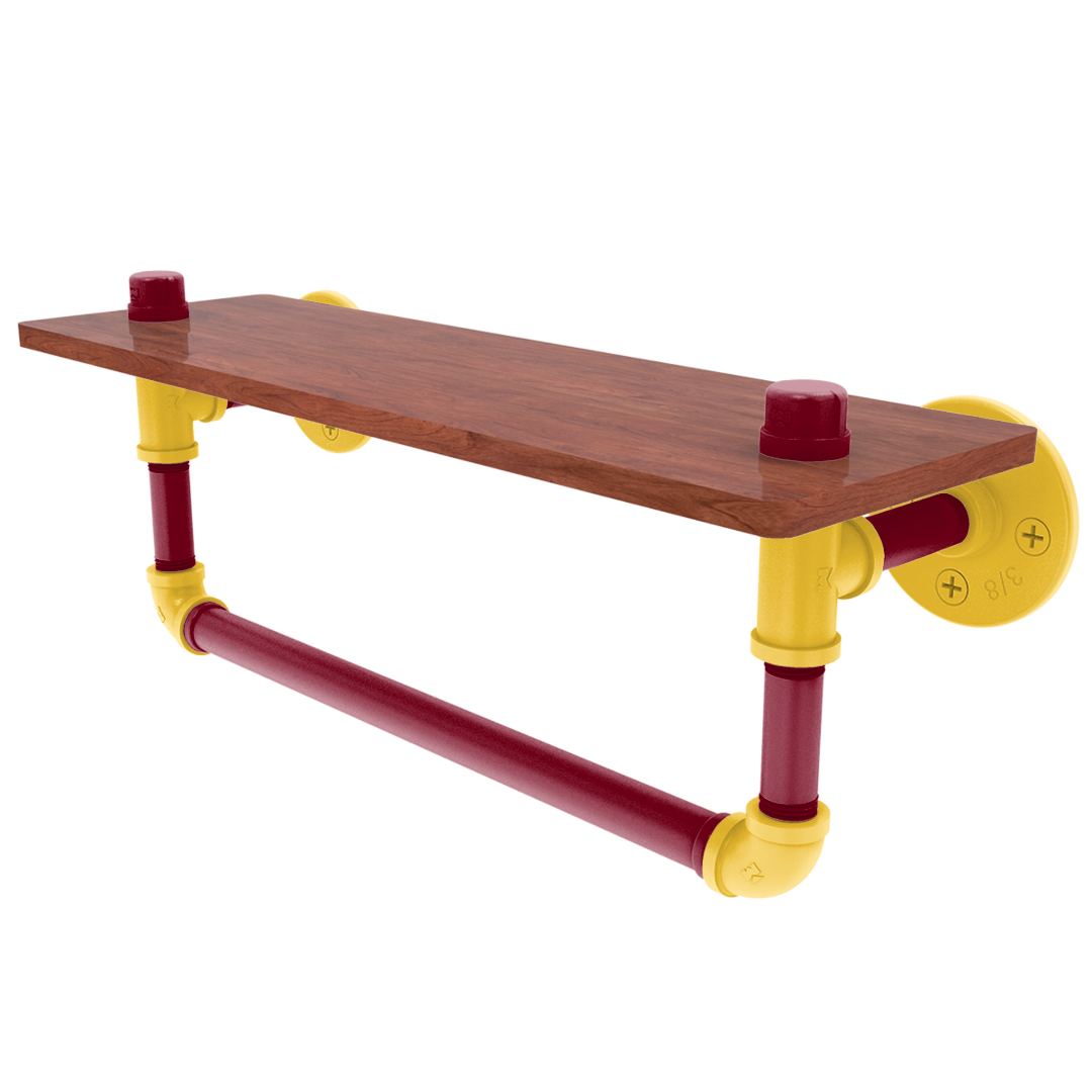 Collegiate Collection Wood Shelf with Towel Bar Twin Cities Maroon and Gold Edition