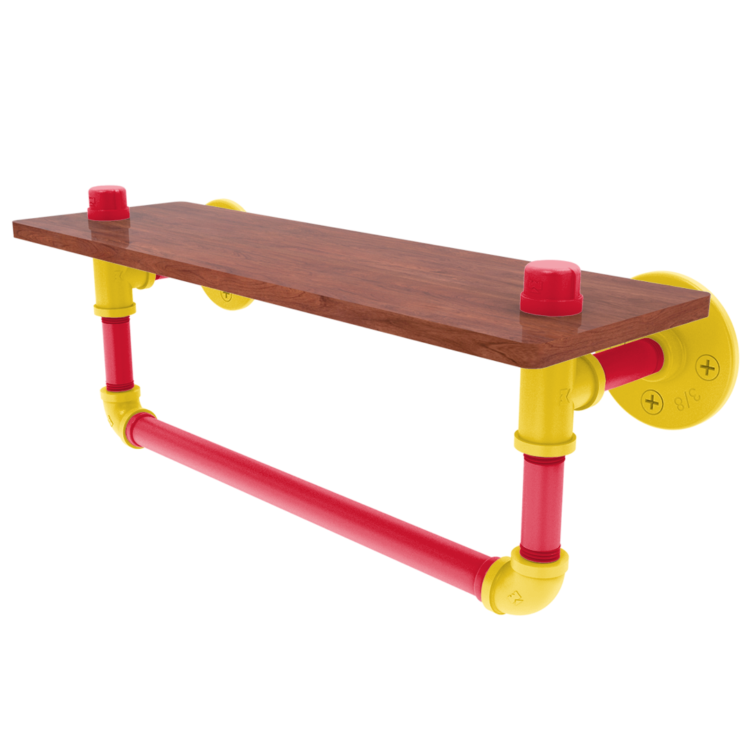 Collegiate Collection Wood Shelf with Towel Bar Chesapeake Red Black and Gold Edition