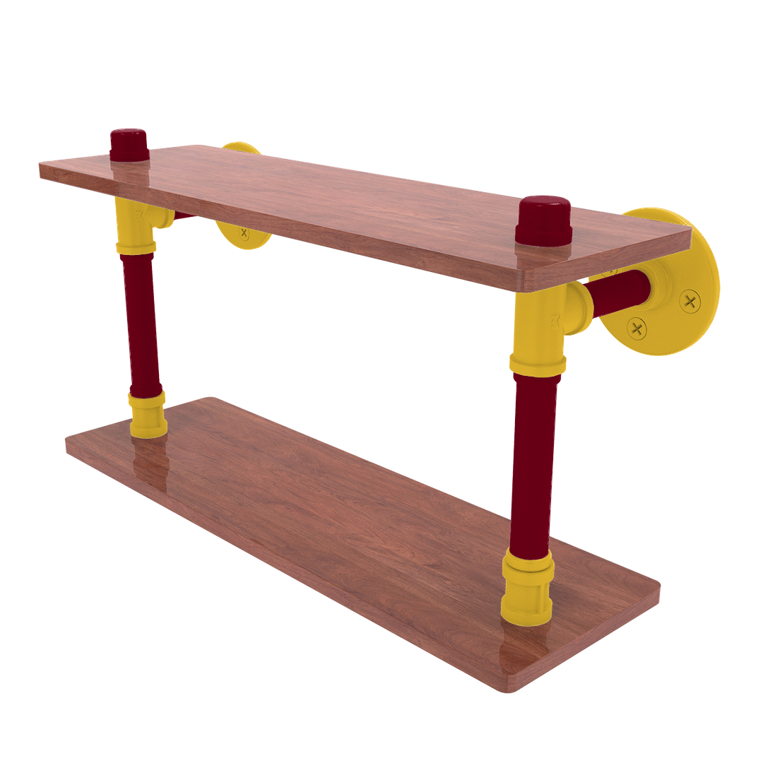 Collegiate Collection Wood Double Shelf Twin Cities Maroon and Gold Edition
