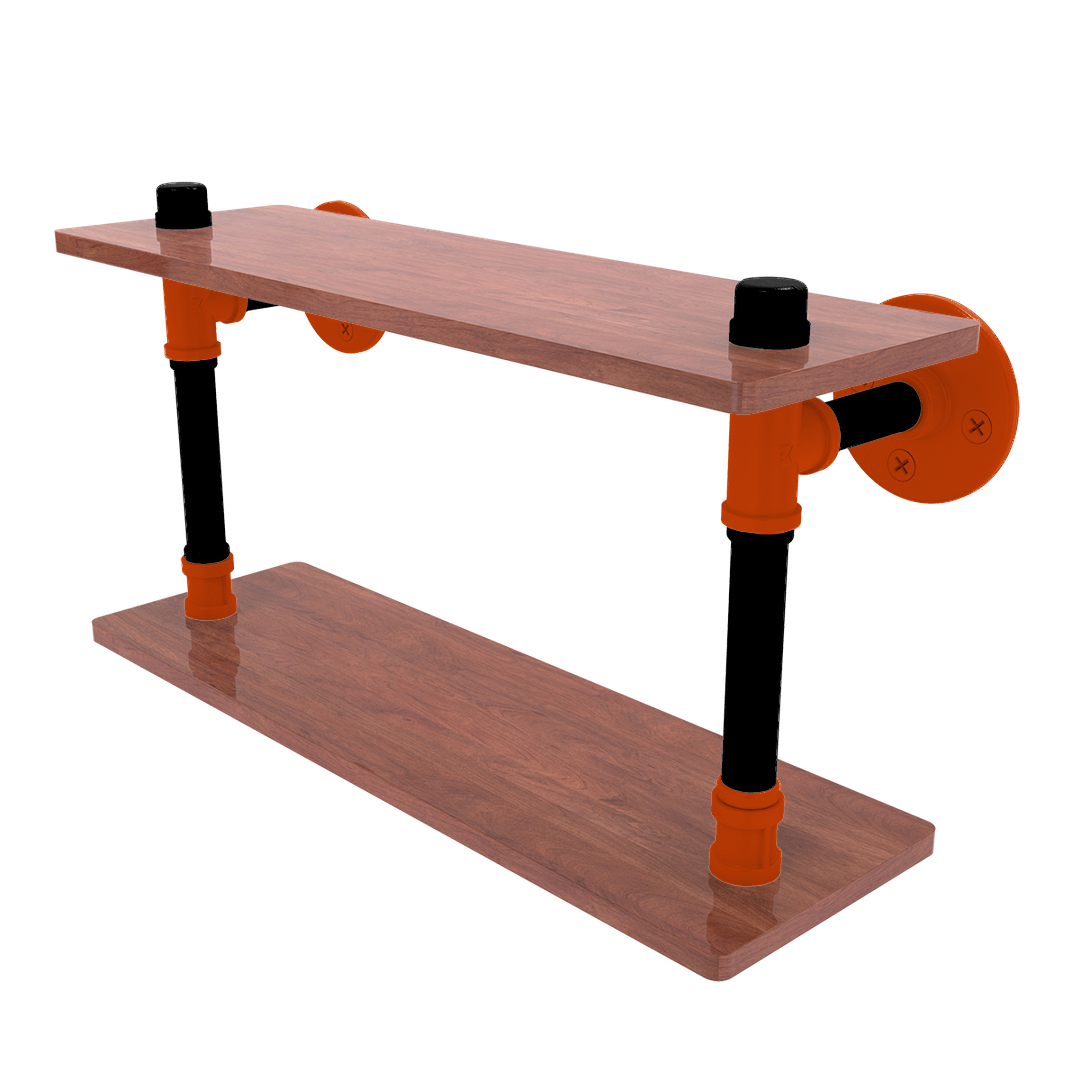 Collegiate Collection Wood Double Shelf Corvallis Orange and Black Edition