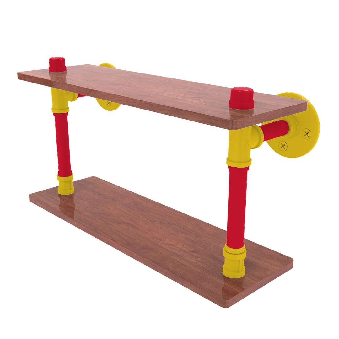 Collegiate Collection Wood Double Shelf Chesapeake Red Black and Gold Edition