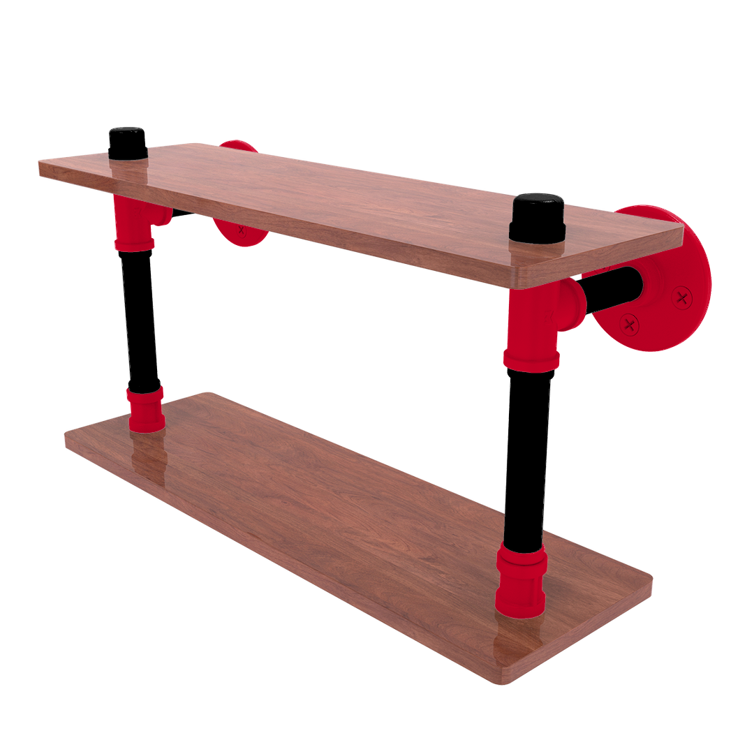 Collegiate Collection Wood Double Shelf Cincy Red and Black Edition