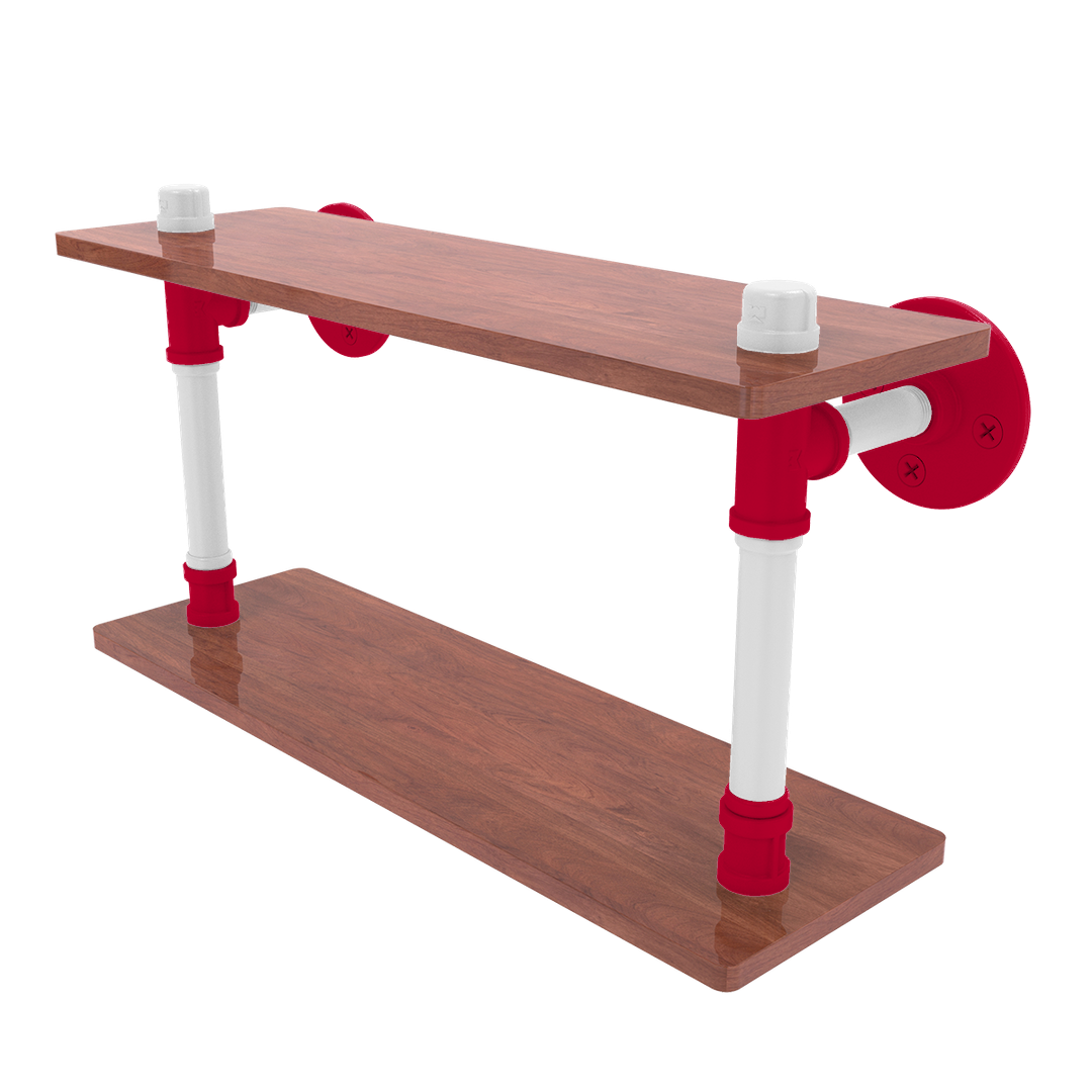 Collegiate Collection Wood Double Shelf Salt Lake Red and White Edition