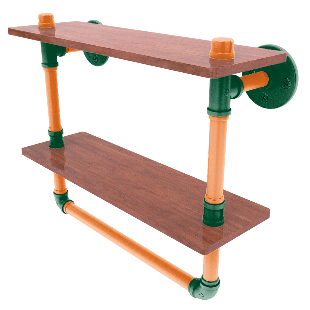 Collegiate Collection Double Wood Shelf with Towel Bar South Beach Game Day Edition