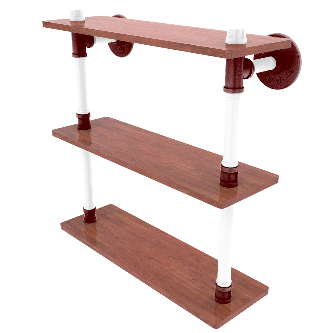 Collegiate Collection Wood Triple Shelf College Station Maroon and White Edition