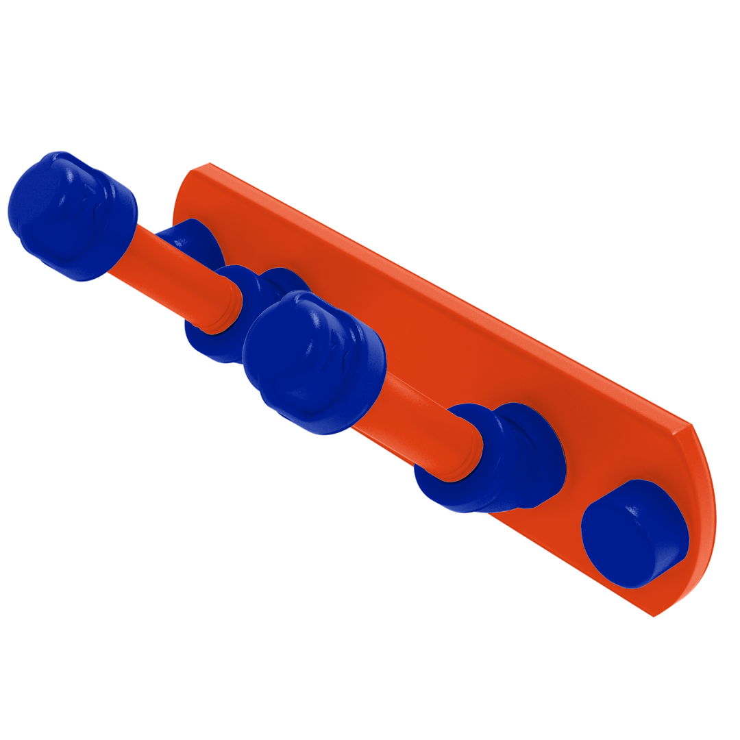 Collegiate Collection 2 Position Multi Hook Swamp Blue and Orange Edition