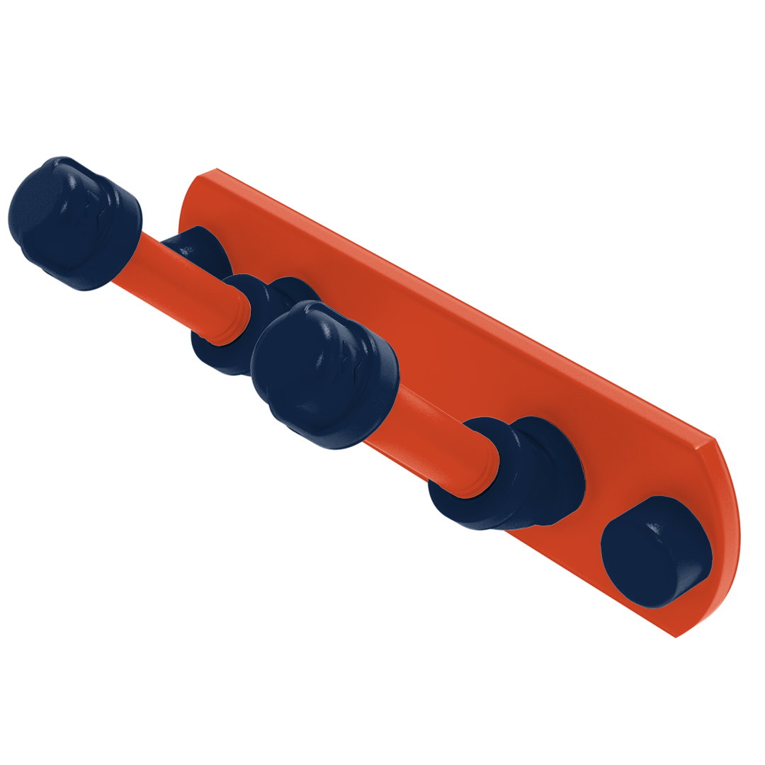 Collegiate Collection 2 Position Multi Hook Champaign Orange and Blue Edition
