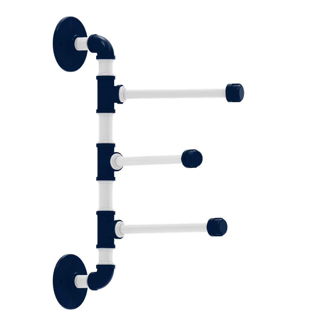 Collegiate Collection 3 Swing Arm Vertical Towel Bar Keystone State Blue and White Edition