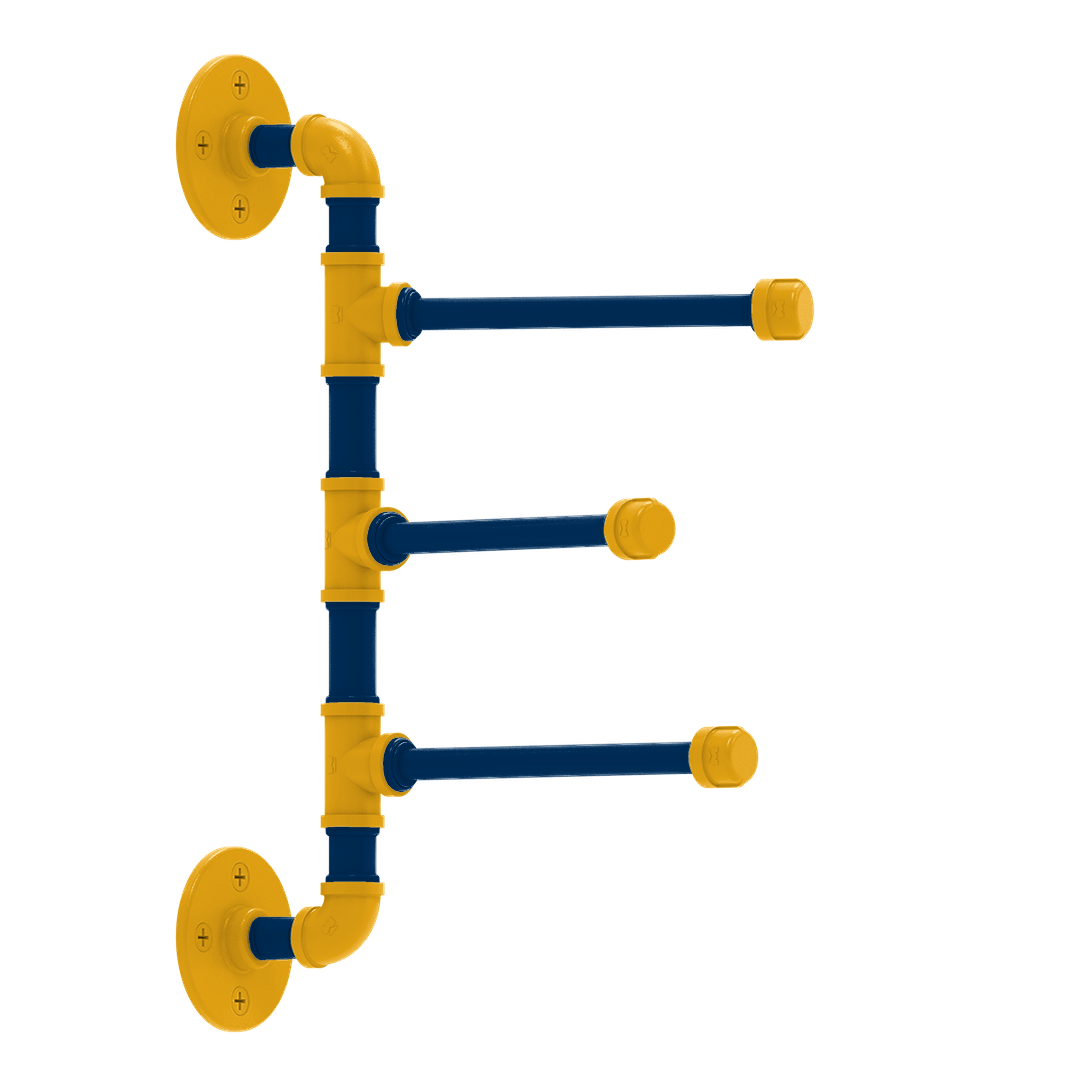 Collegiate Collection 3 Swing Arm Vertical Towel Bar Bay Area Blue and Gold Edition
