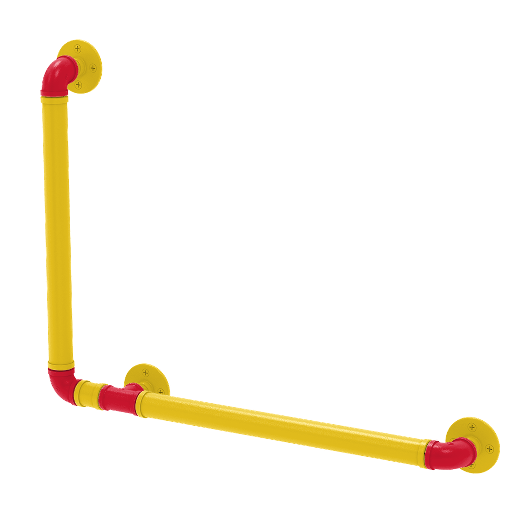Collegiate Collection 90 Degree Grab Bar Left Hand Chesapeake Red Black and Gold Edition