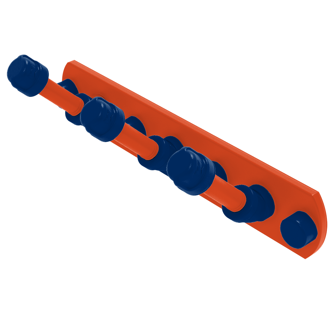 Collegiate Collection 3 Position Multi Hook Charlottesville Orange and Blue Edition