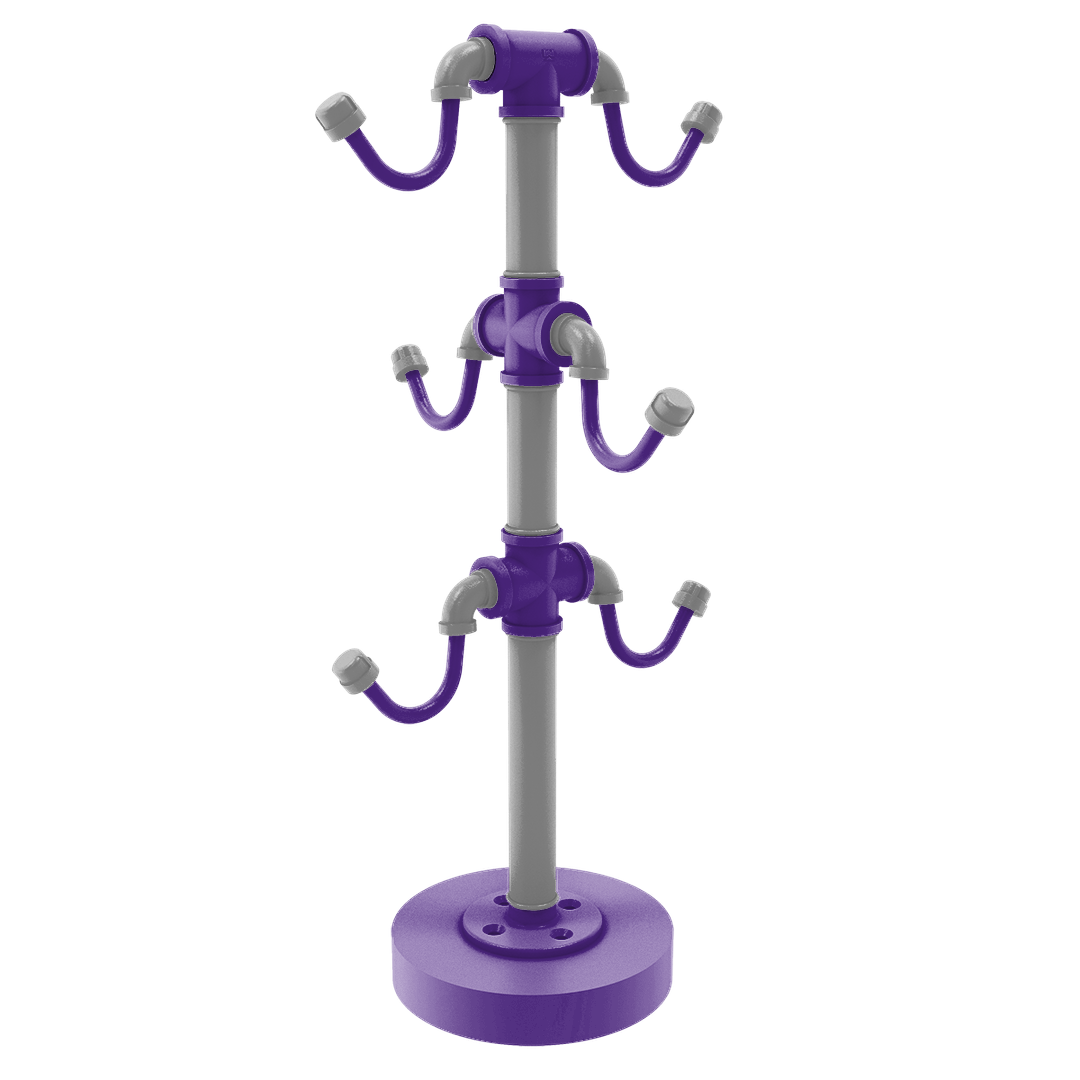 Collegiate Collection Countertop 6 Coffee Mug Holder Flint Hills Purple and Silver Edition