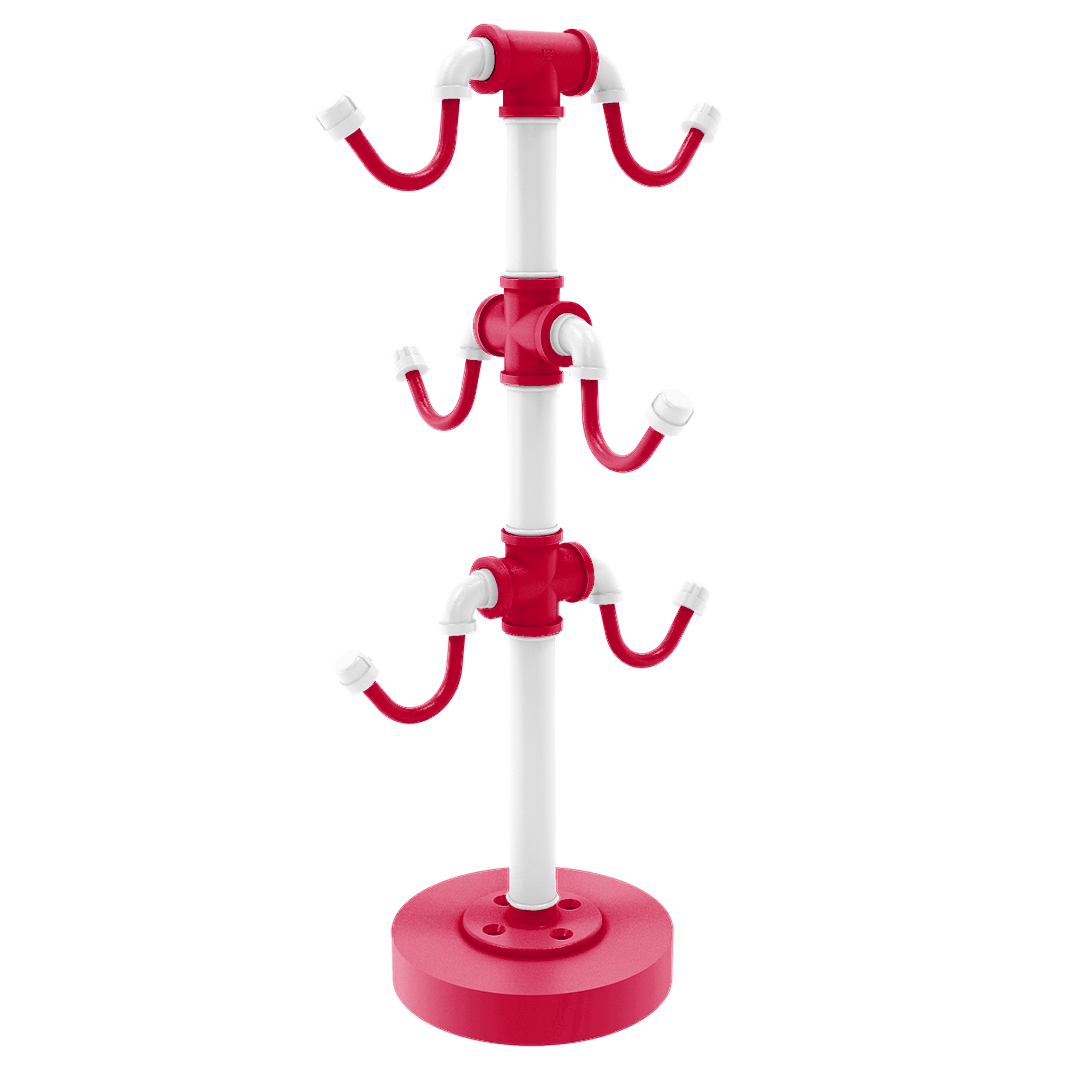 Collegiate Collection Countertop 6 Coffee Mug Holder Salt Lake Red and White Edition