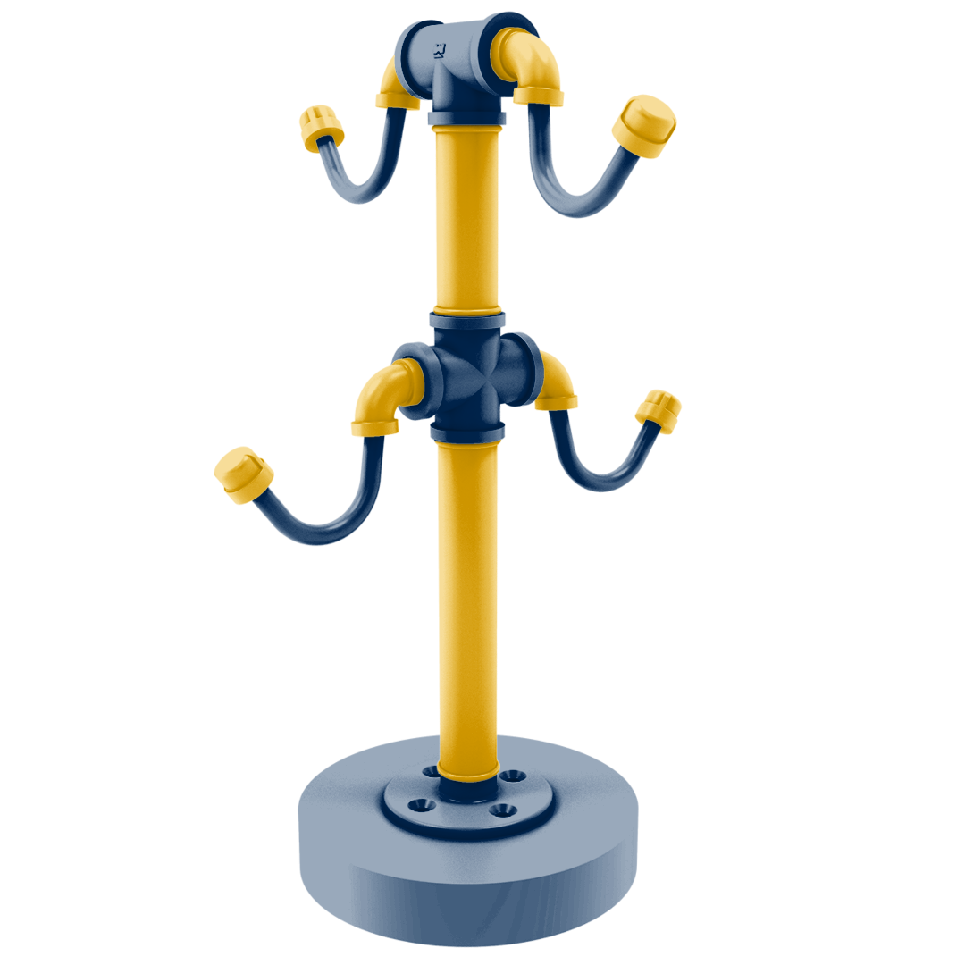 Collegiate Collection Countertop 4 Coffee Mug Holder Mountaineer State Blue and Gold Edition