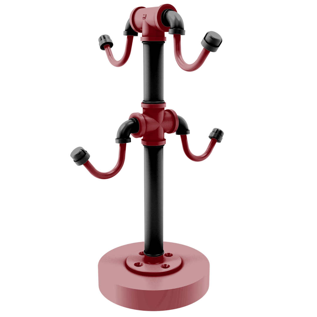 Collegiate Collection Countertop 4 Coffee Mug Holder Columbia Garnet and Black Edition