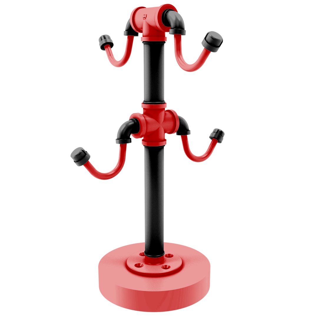 Collegiate Collection Countertop 4 Coffee Mug Holder Lubbock Red and Black Edition