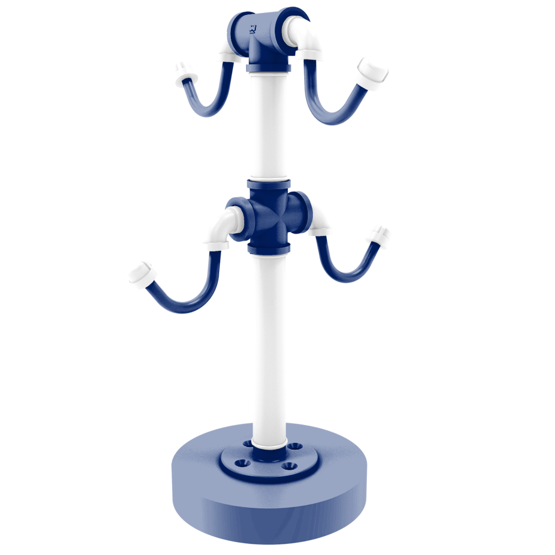 Collegiate Collection Countertop 4 Coffee Mug Holder Durham Blue and White Edition