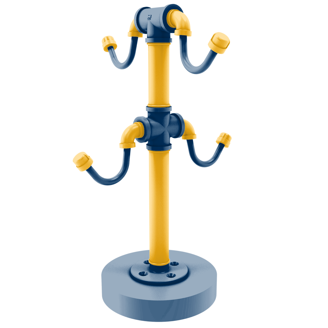 Collegiate Collection Countertop 4 Coffee Mug Holder Bay Area Blue and Gold Edition