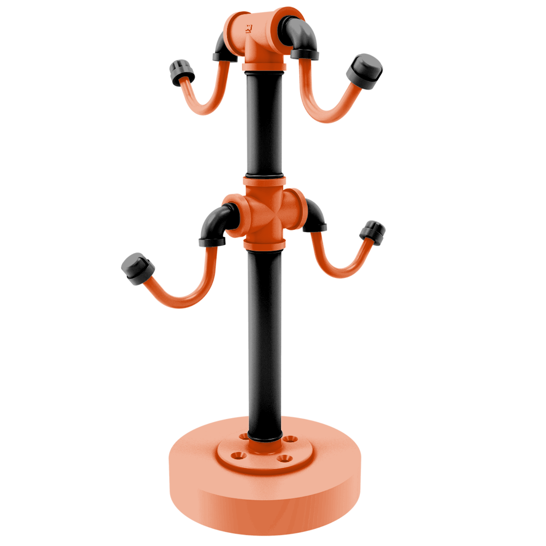 Collegiate Collection Countertop 4 Coffee Mug Holder Corvallis Orange and Black Edition