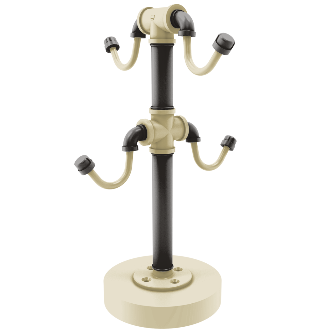 Collegiate Collection Countertop 4 Coffee Mug Holder Boulder Black and Gold Edition