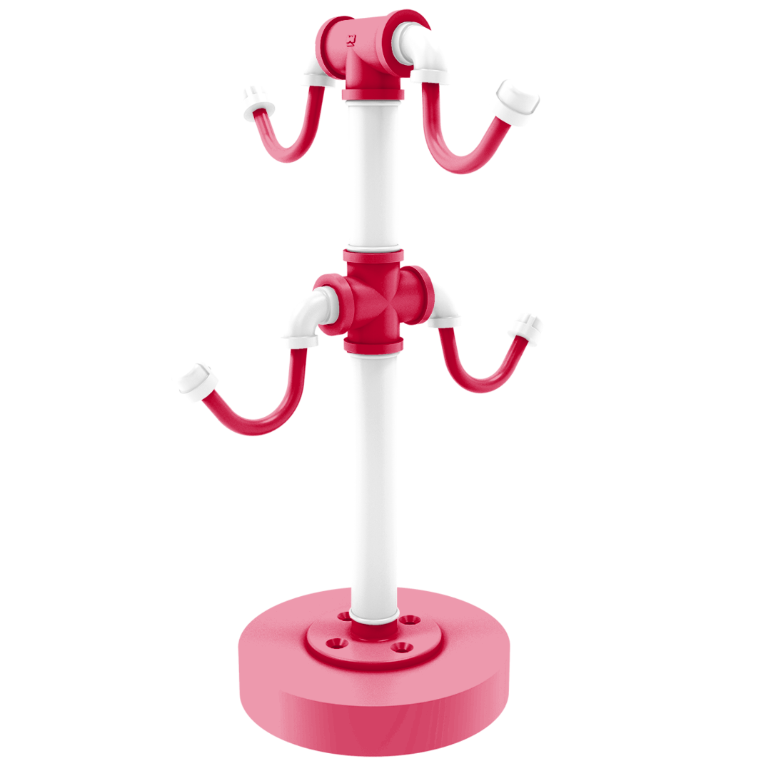 Collegiate Collection Countertop 4 Coffee Mug Holder Salt Lake Red and White Edition