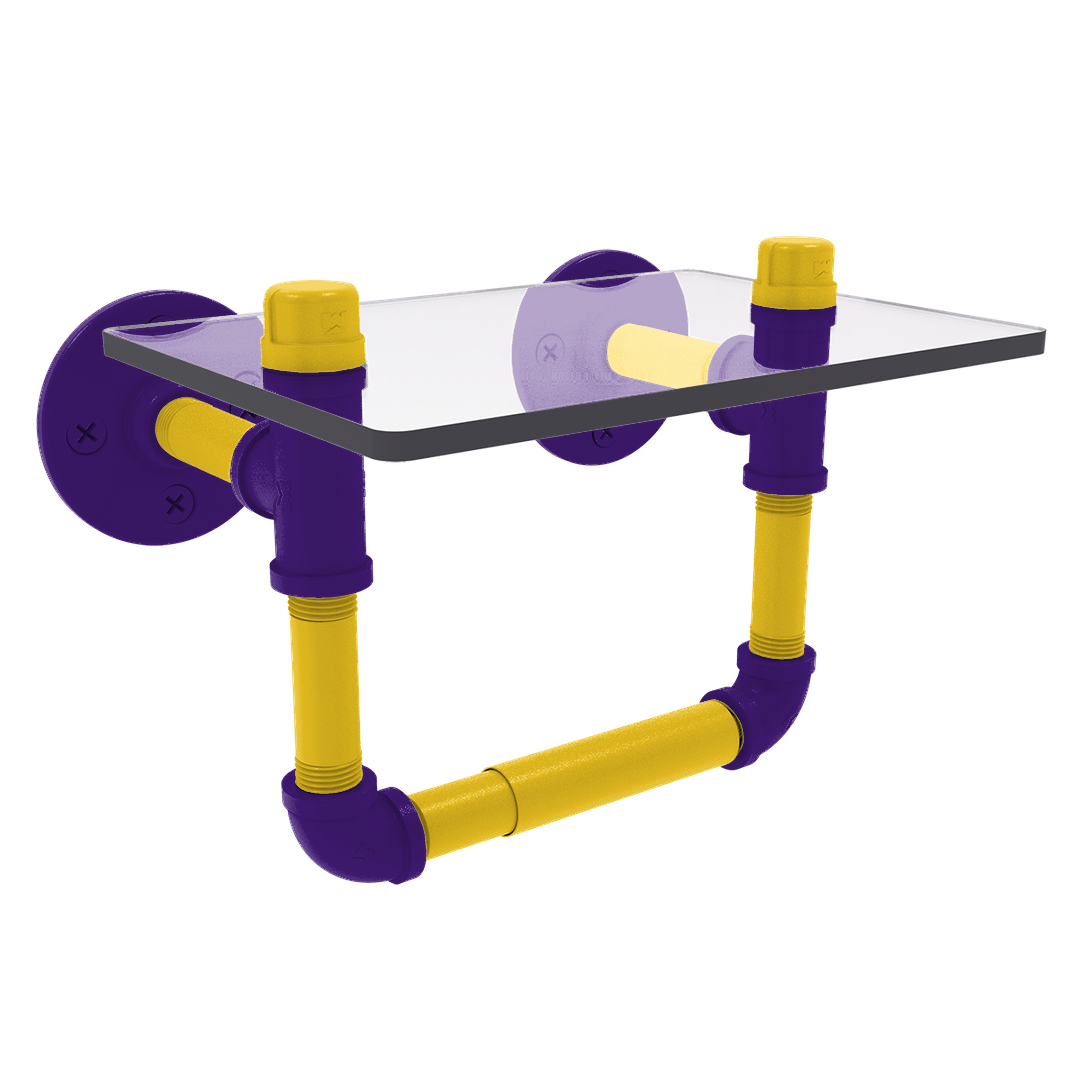 Collegiate Collection Toilet Tissue Holder with Glass Shelf Bayou Bold Edition