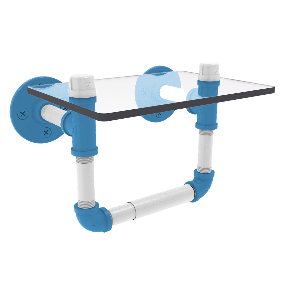 Collegiate Collection Toilet Tissue Holder with Glass Shelf Chapel Hill Game Day Edition