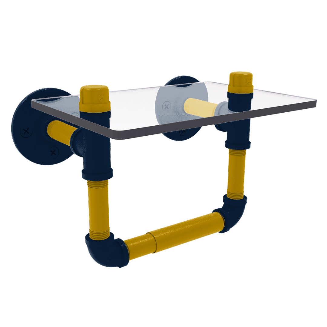 Collegiate Collection Toilet Tissue Holder with Glass Shelf South Bend Game Day Edition